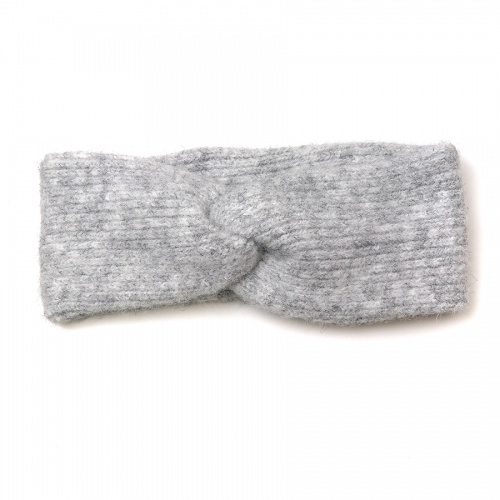 Supersoft Soft Grey Ribbed, Recycled Poly/Wool Headband by Peace of Mind